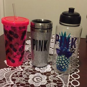 Victoria Secret pink containers.